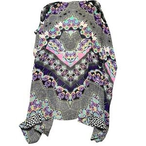 Patrons of Peace Midi Sheer Kimono Kaleidoscope Pattern Boho OS